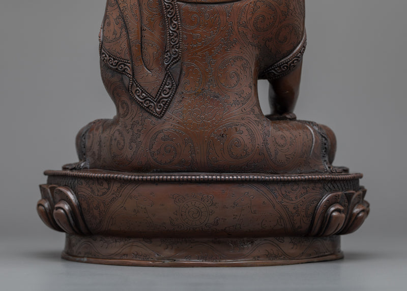 Buddha-Enlightenment-Statue | Copper Body 12.9" Sculpture