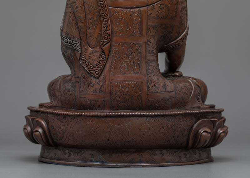 Sakyamuni Statue | Handmade 12.9" Gautama Buddha in Copper Body