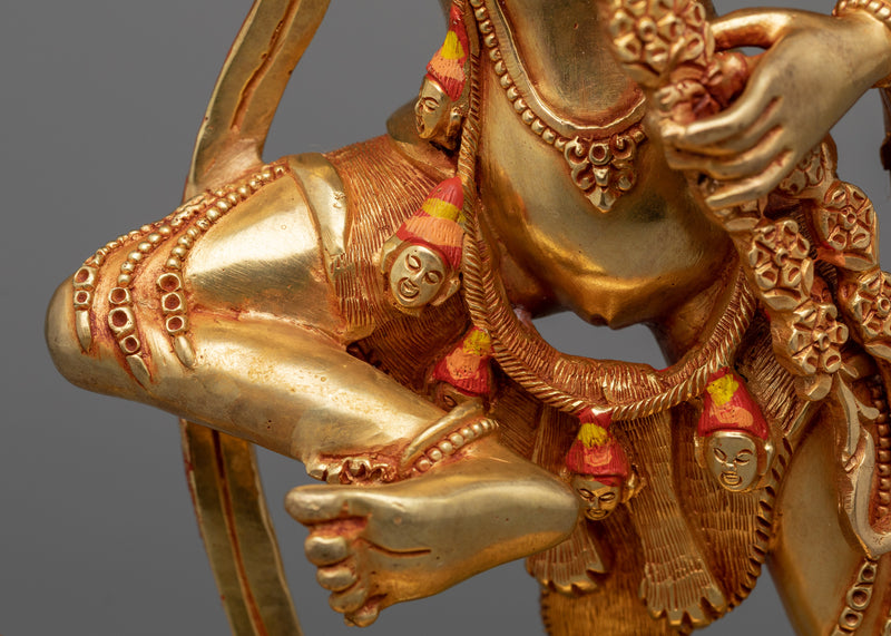 Kurukulla Semi-Wrathful Dakini Statue | 24k Gold Gilded Sculpture