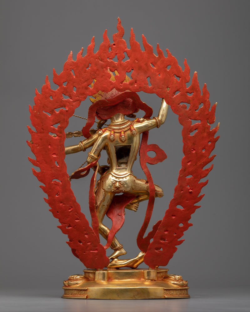 Kurukulla Semi-Wrathful Dakini Statue | 24k Gold Gilded Sculpture