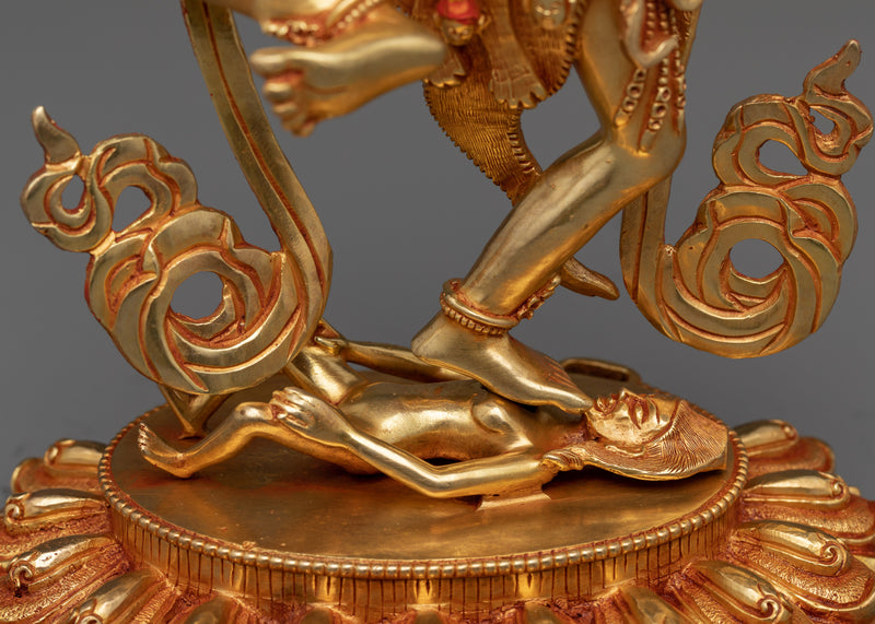 Kurukulla Semi-Wrathful Dakini Statue | 24k Gold Gilded Sculpture