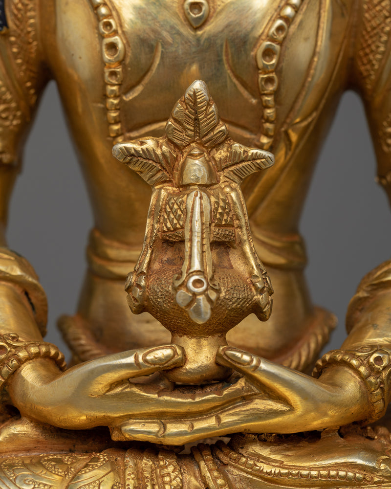 Buddha of Pure Land Amitayus | 13.7" Handmade 24k Gold Gilded Statue