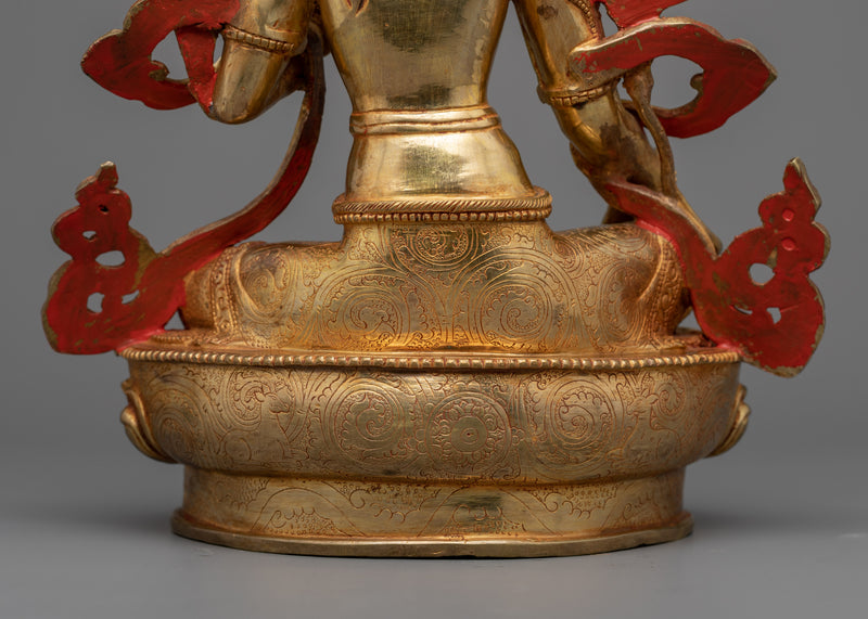 Arya Green Tara Statue | 12.5" Female Enlightened Female Buddha