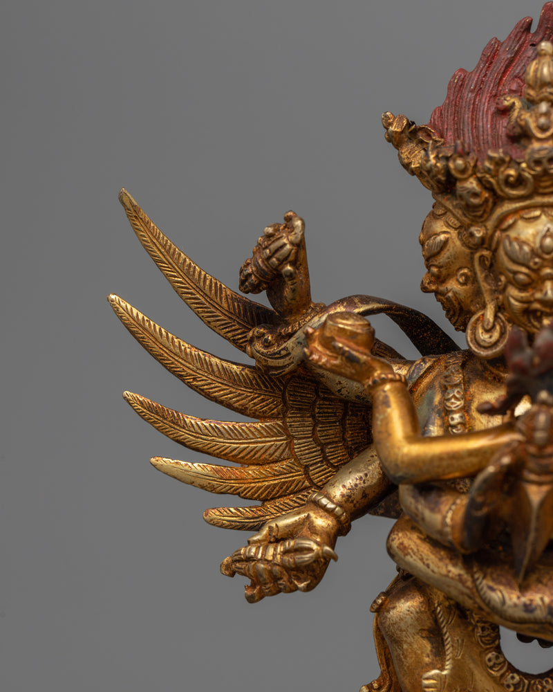 Antique Finish Vajrakilaya Statue | Wrathful Yidam of Deity