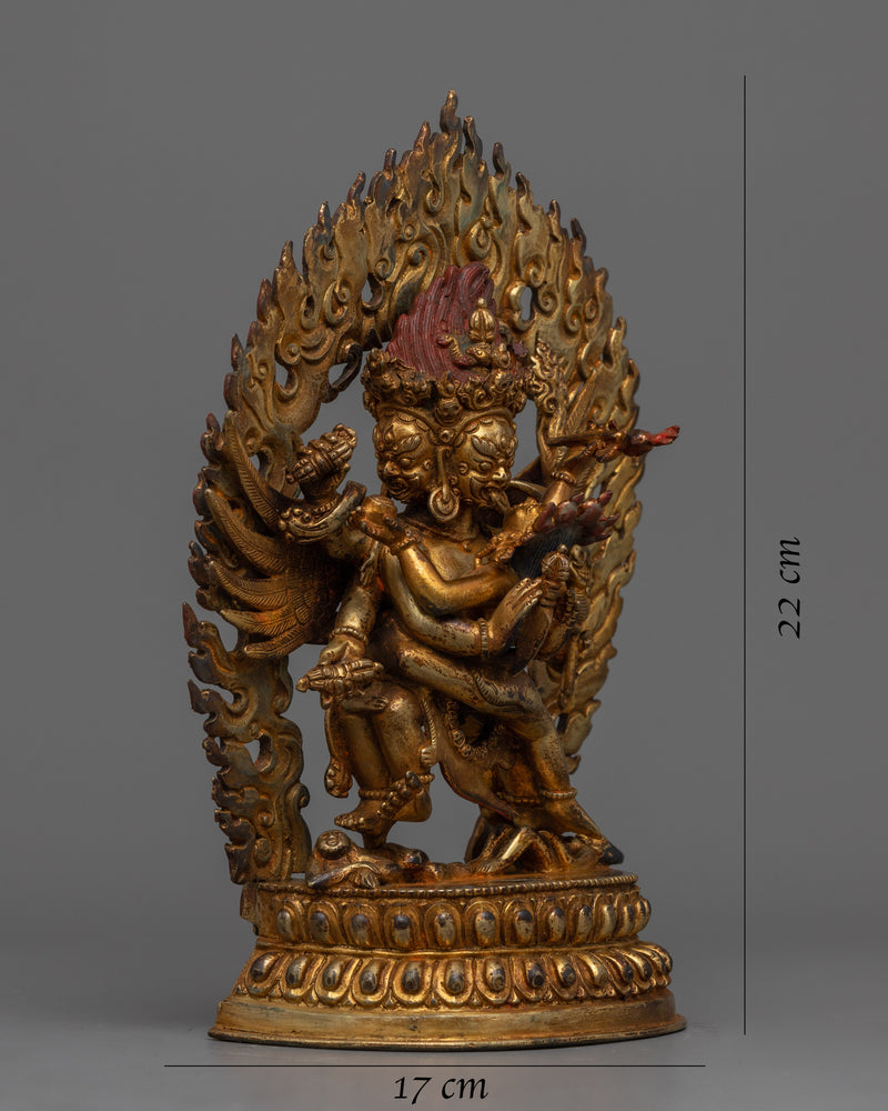 Antique Finish Vajrakilaya Statue | Wrathful Yidam of Deity