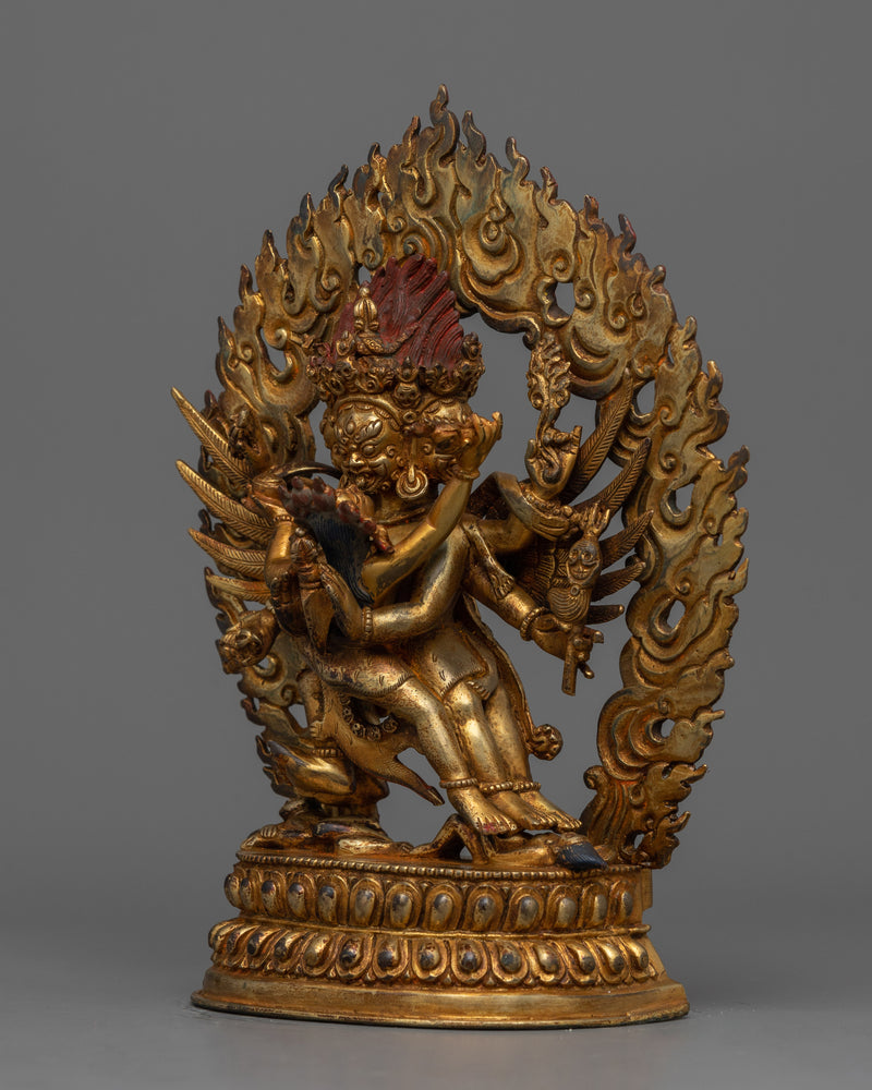 Antique Finish Vajrakilaya Statue | Wrathful Yidam of Deity