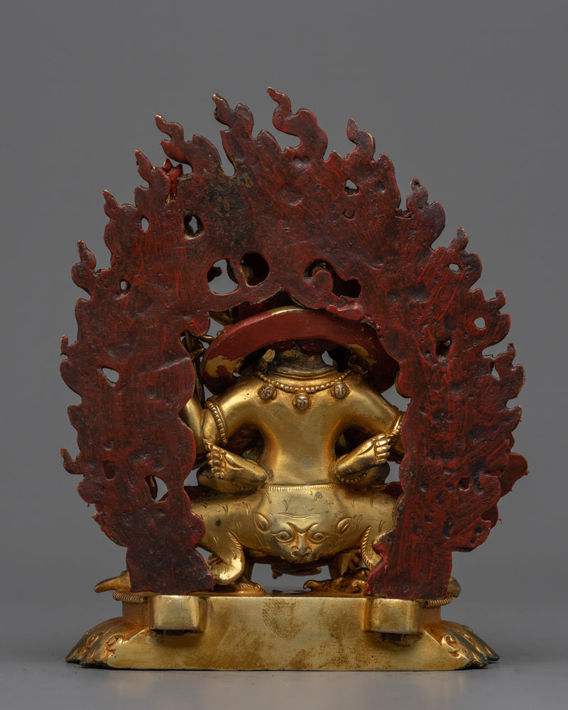 Antique Finish Four Armed Mahakala Statue | Buddhist Protector