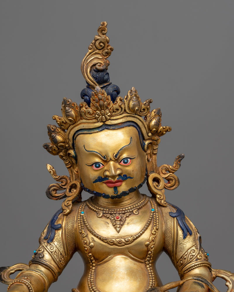 Dzambhala Wealth Deity | Antique Finish Statue Handmade in Nepal