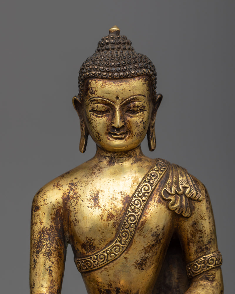 11 Inches Shakyamuni Buddha Statue | Antique Finish Sculpture