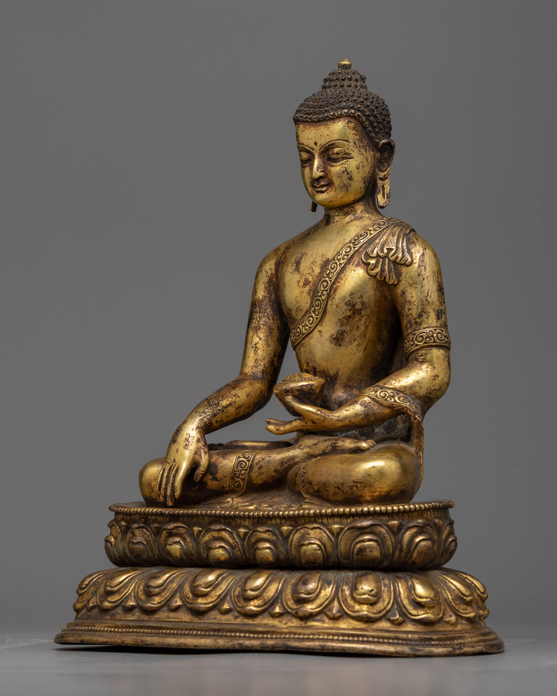 11 Inches Shakyamuni Buddha Statue | Antique Finish Sculpture