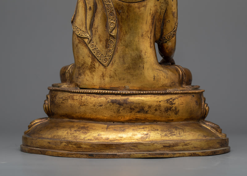 13.7" Antique Shakyamuni Buddha Statue | Handmade in Nepal