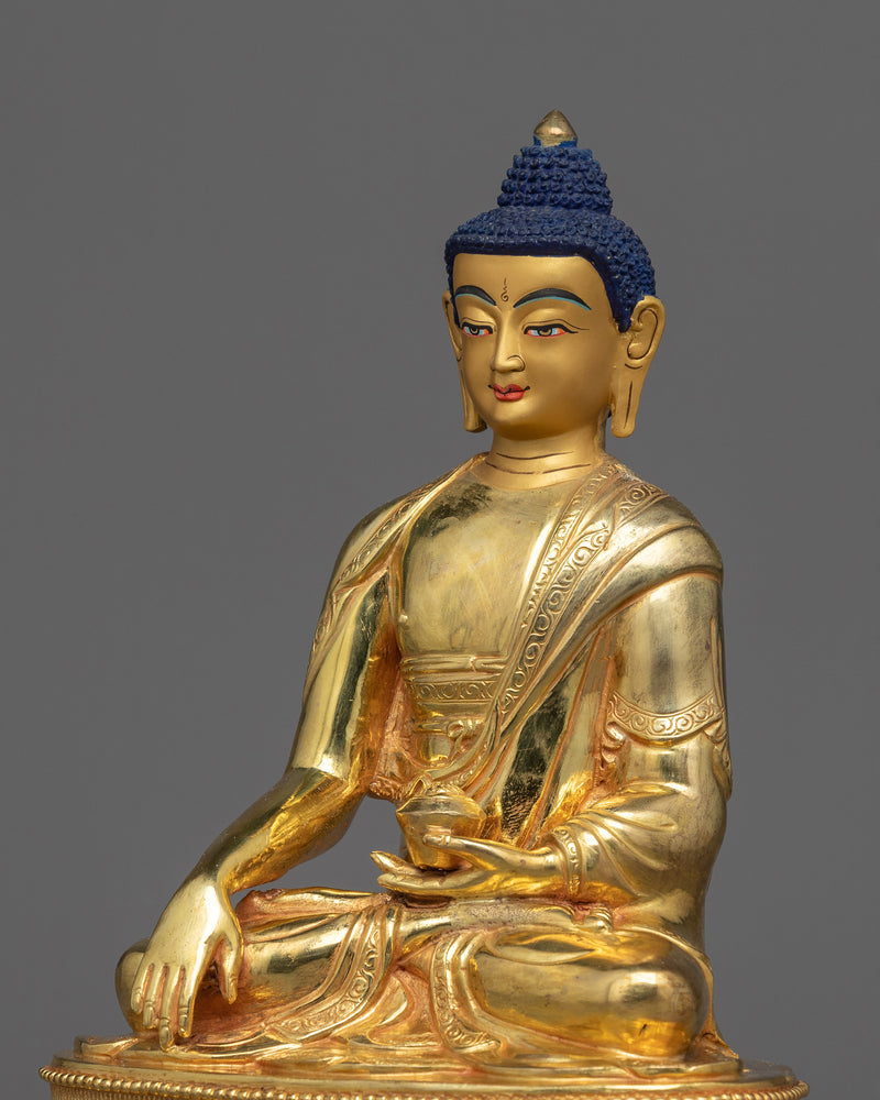 8.6" Shakyamuni Buddha Statue | 24k Gold Gilded Artwork