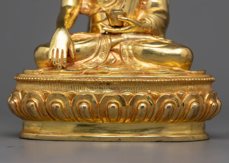 8.6" Shakyamuni Buddha Statue | 24k Gold Gilded Artwork