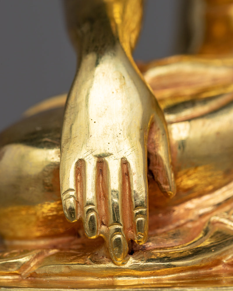 8.6" Shakyamuni Buddha Statue | 24k Gold Gilded Artwork