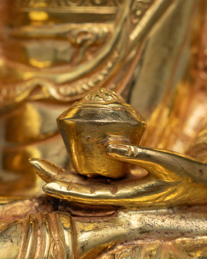 8.6" Shakyamuni Buddha Statue | 24k Gold Gilded Artwork