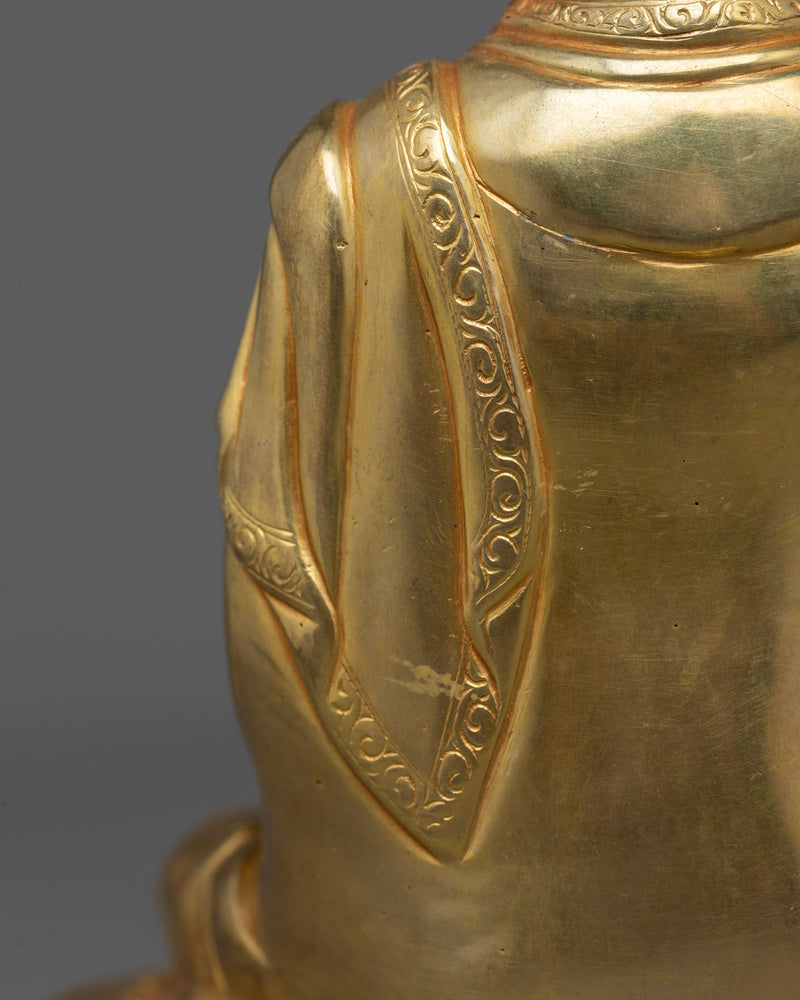 Bhaisajyaguru Rupa | 24k Gold Gilded Statue of Medicine Buddha