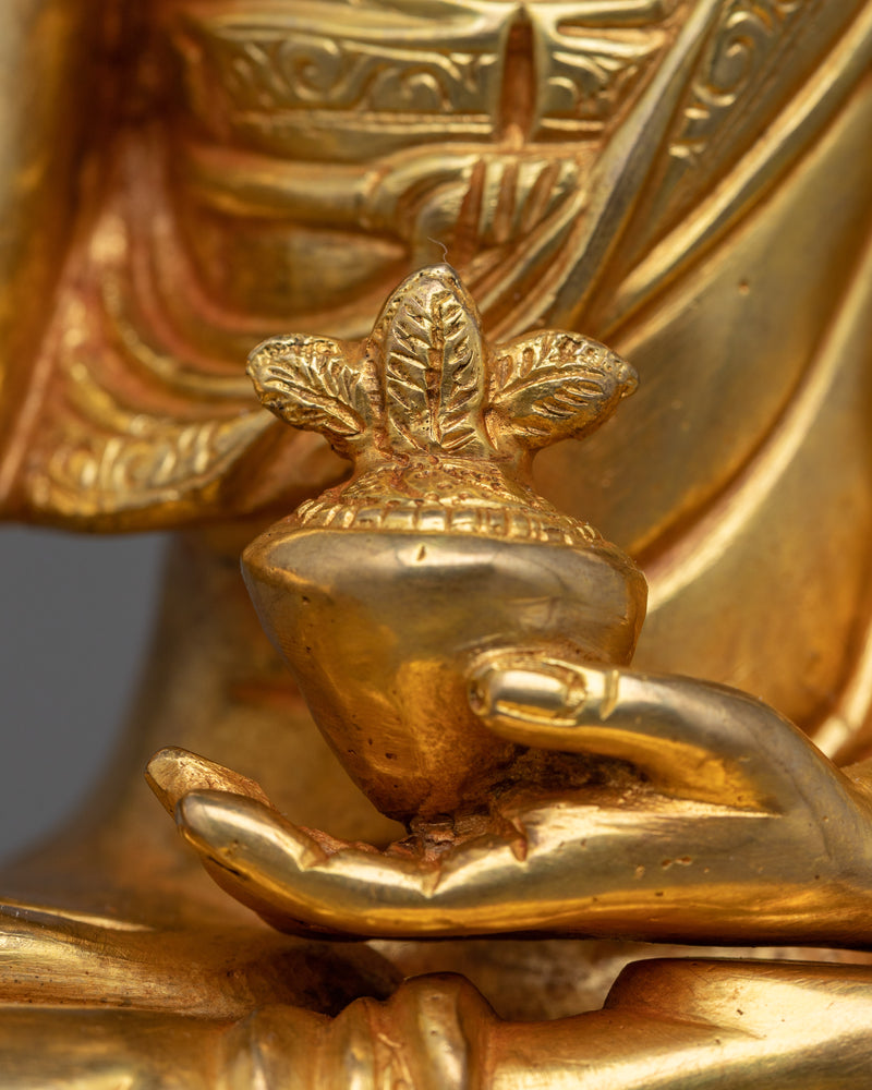 Bhaisajyaguru Rupa | 24k Gold Gilded Statue of Medicine Buddha