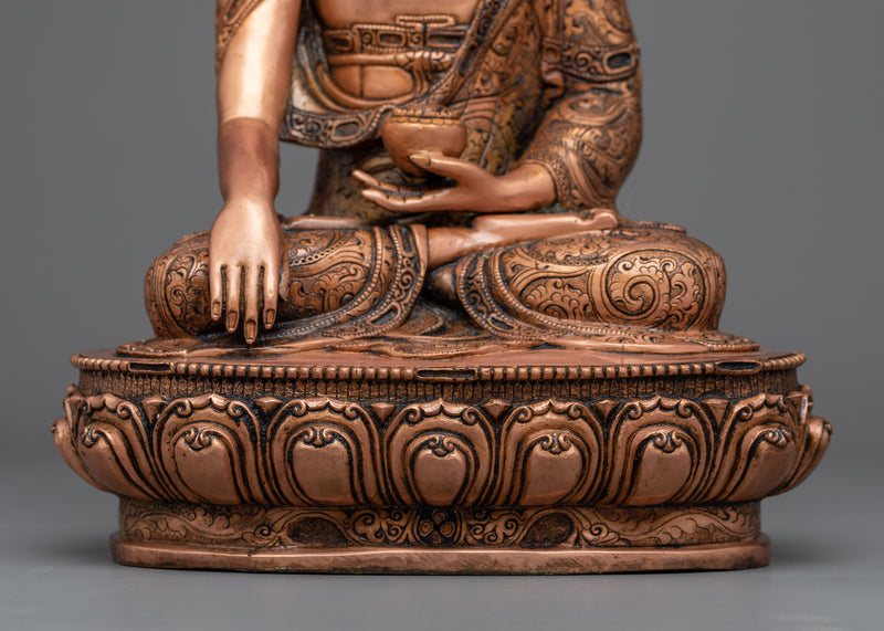 Shakyamuni Buddha Copper Statue | Antique Finished Hand-crafted Artwork