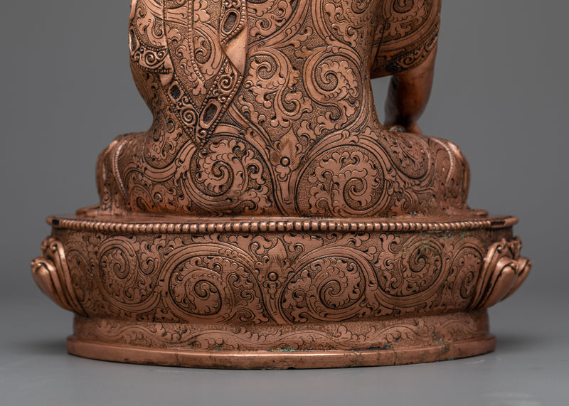 Shakyamuni Buddha Copper Statue | Antique Finished Hand-crafted Artwork