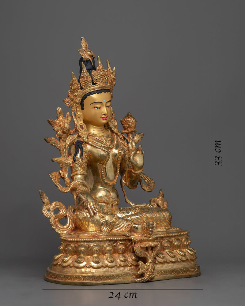 12.9 Inch Green Tara Statue 