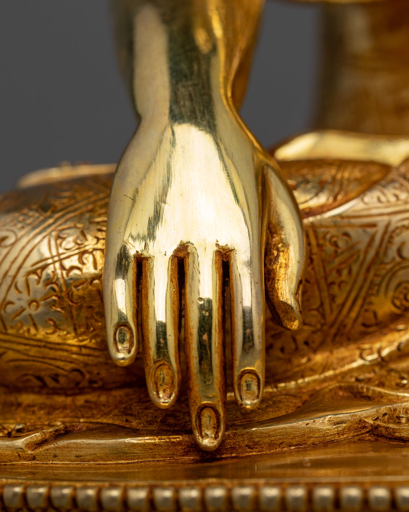 Shakyamuni Buddha Gold Figurine | Hand-Carved in Detail | Founder of Buddhism