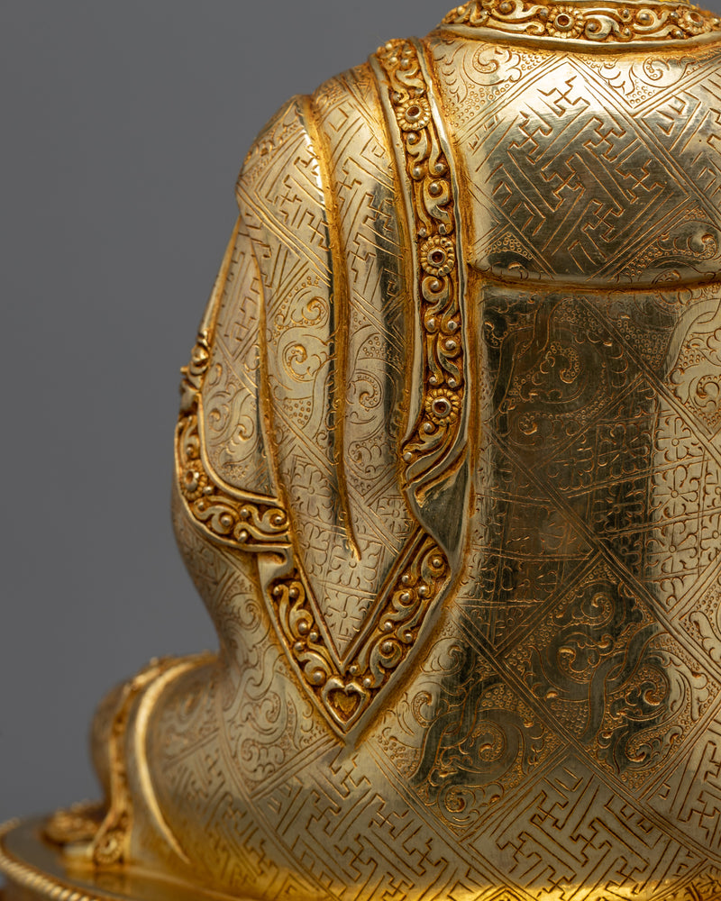 Shakyamuni Buddha Gold Figurine | Hand-Carved in Detail | Founder of Buddhism