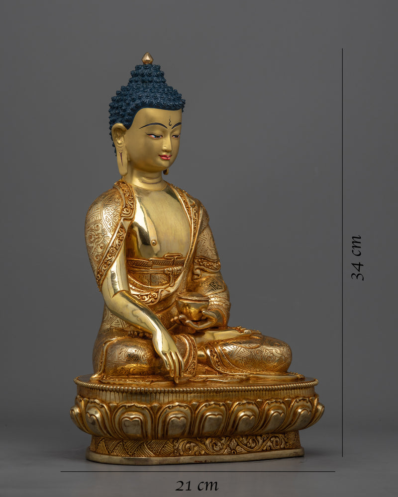 Shakyamuni Buddha Gold Figurine 