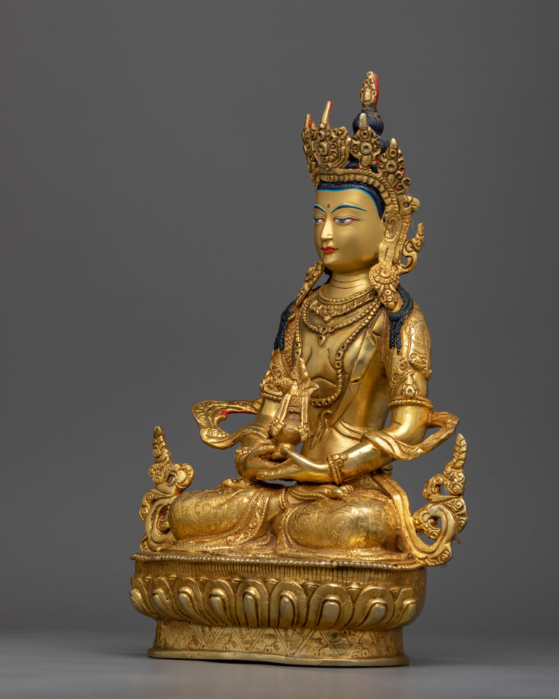 Gold Amitayus Buddha Statue | Hand-crafted in Traditional Nepali Art