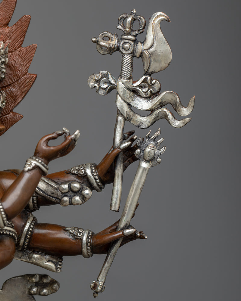 Hayagriva Silver Plated Statue | A Wrathful Emanation of Avalokiteshvara