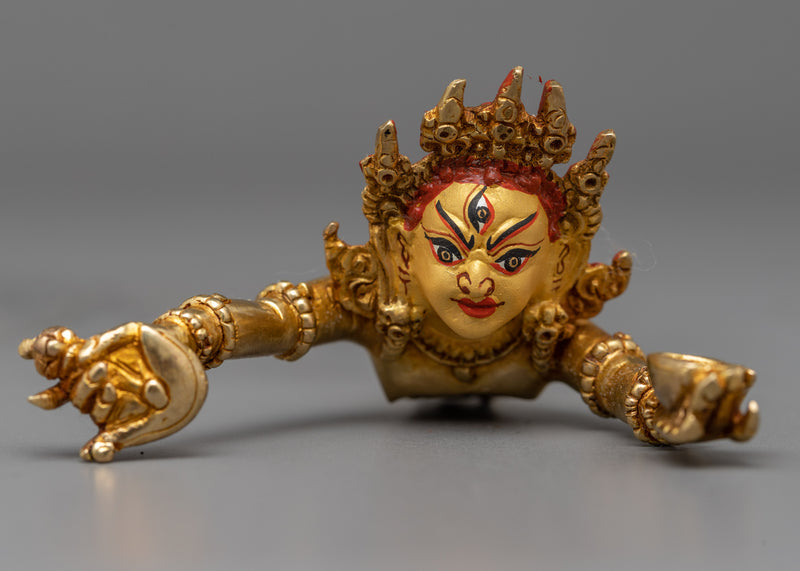 Twelve-Armed Chakrasamvara Statue | 24k Gold Sculpture with His Consort Vajravarahi