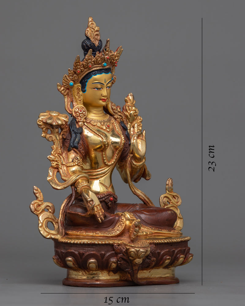 Green Tara 9 Inch Statue