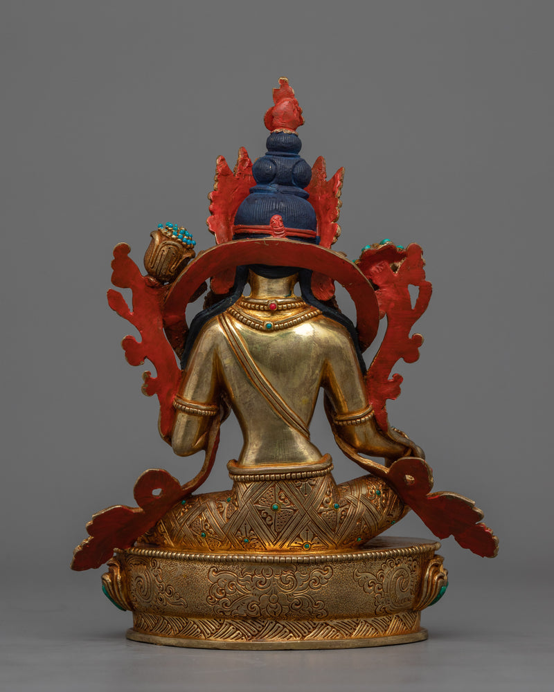 Green Tara Statue 9 Inch