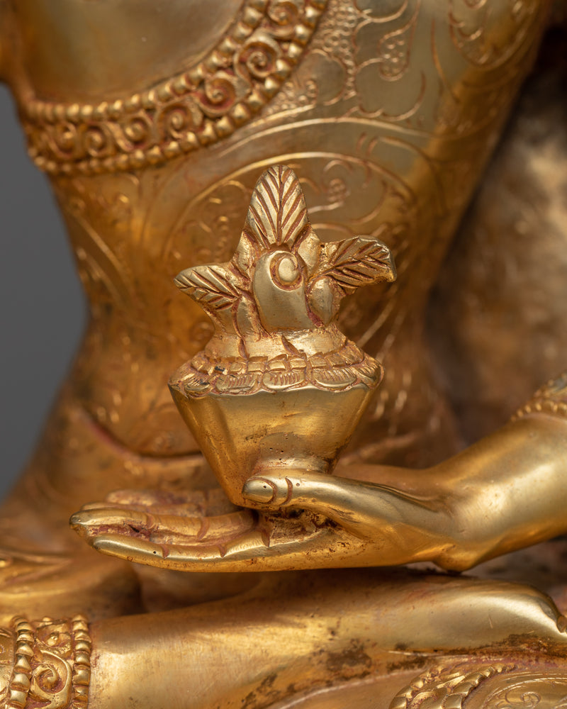 Embark on a Journey to the Land of the Medicine Buddha | 24k Gold Gilded Sculpture