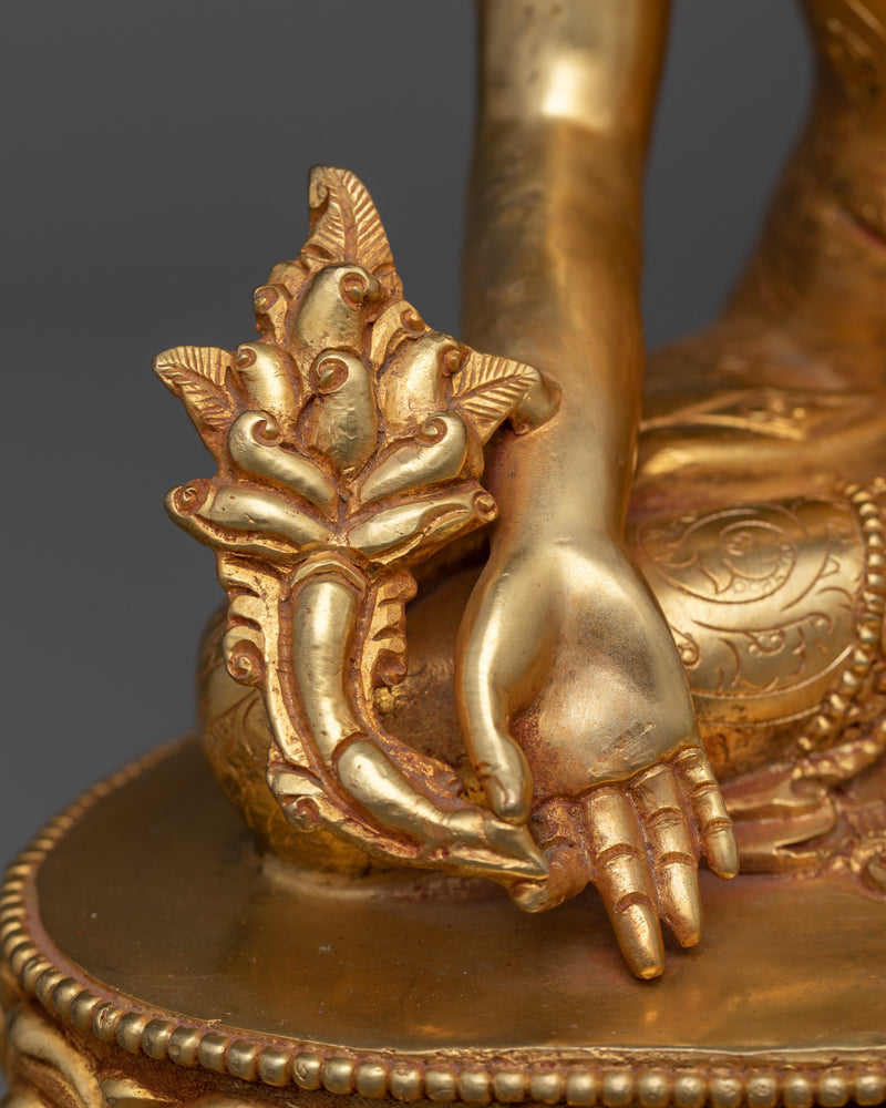 Embark on a Journey to the Land of the Medicine Buddha | 24k Gold Gilded Sculpture