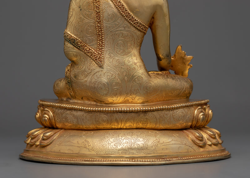 Embark on a Journey to the Land of the Medicine Buddha | 24k Gold Gilded Sculpture