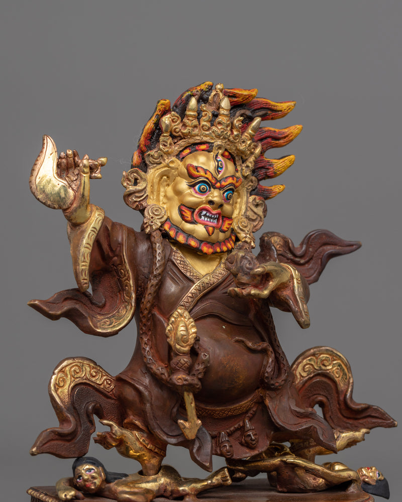 Two-Armed Bernagchen Mahakala Dharma Protector | Experience the Tranquil Aura