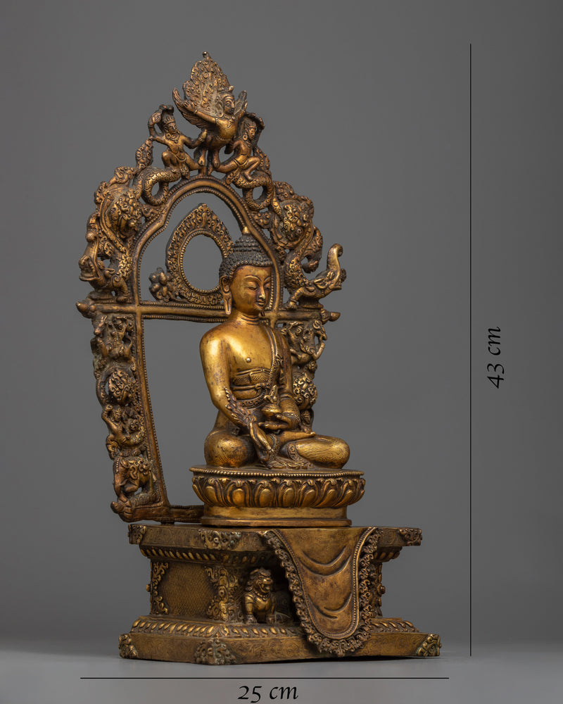 Antique Finish Medicine Buddha Statue 