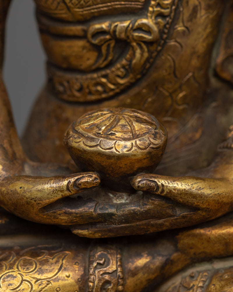 Amitabha Buddha Antique Finish Statue | Infinite Light Figure