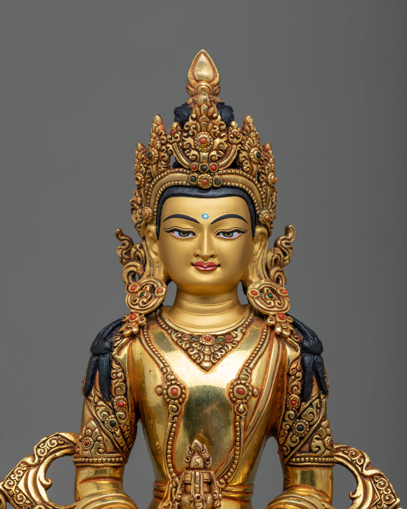 Amitayus 11 Inches Statue | Handmade by Skilled Nepali Artists