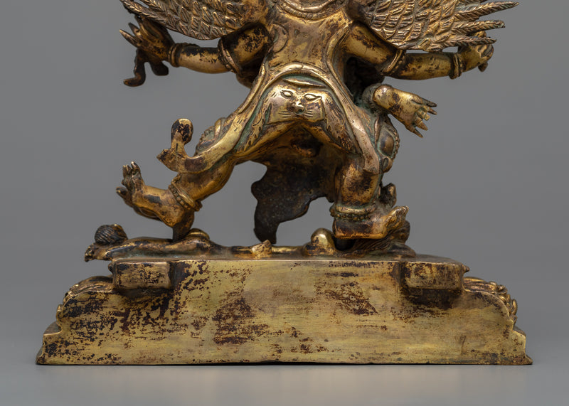 Vajrakilaya Antique Finished Statue | Tibetan Dorje Phurba Yab-Yum Sculpture