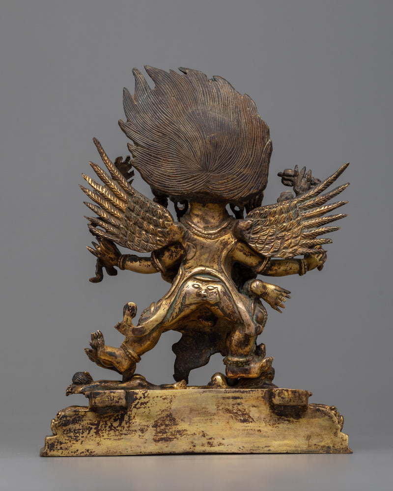 Vajrakilaya Antique Finished Statue | Tibetan Dorje Phurba Yab-Yum Sculpture