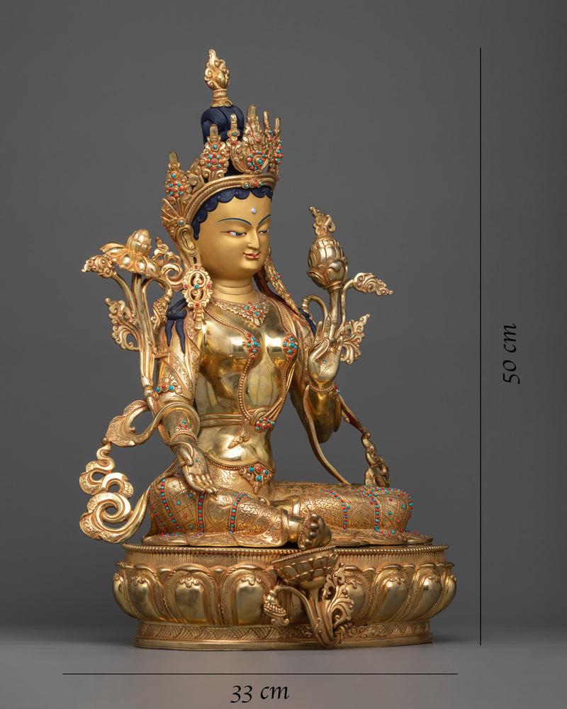 19 Inch Green Tara Statue 