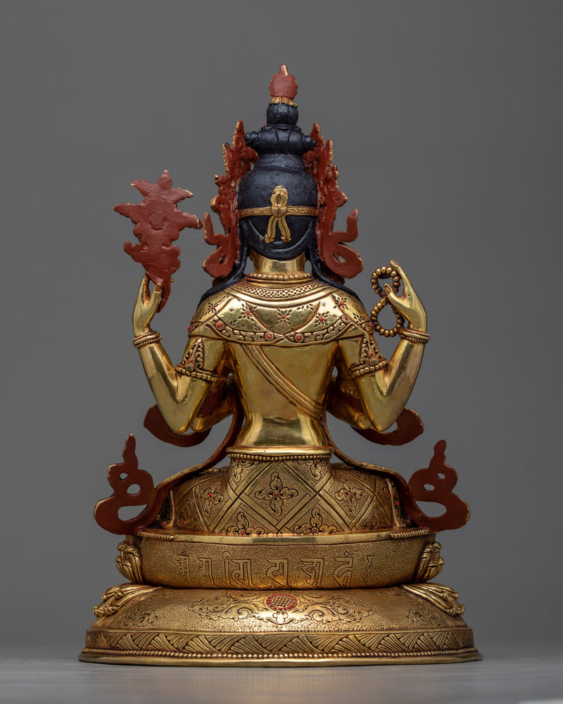 Chenrezig 12.5 Inches Statue | High-Quality Sculpture of Compassionate Deity