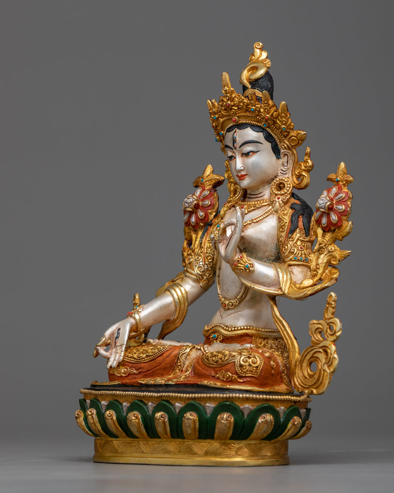 23cm White Tara Statue | Mother of Healing and Compassion