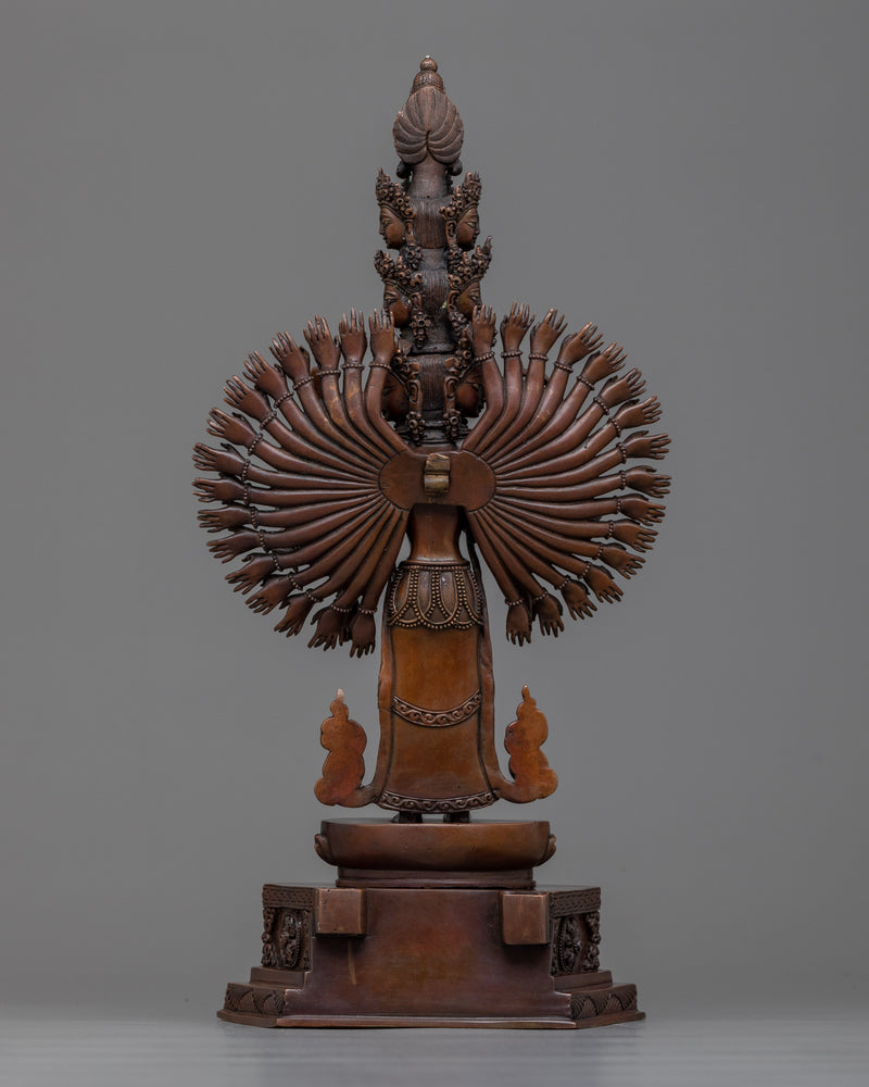 1000 Arm Chenrezig Sculpture | Handmade in Copper Compassionate Bodhisattva