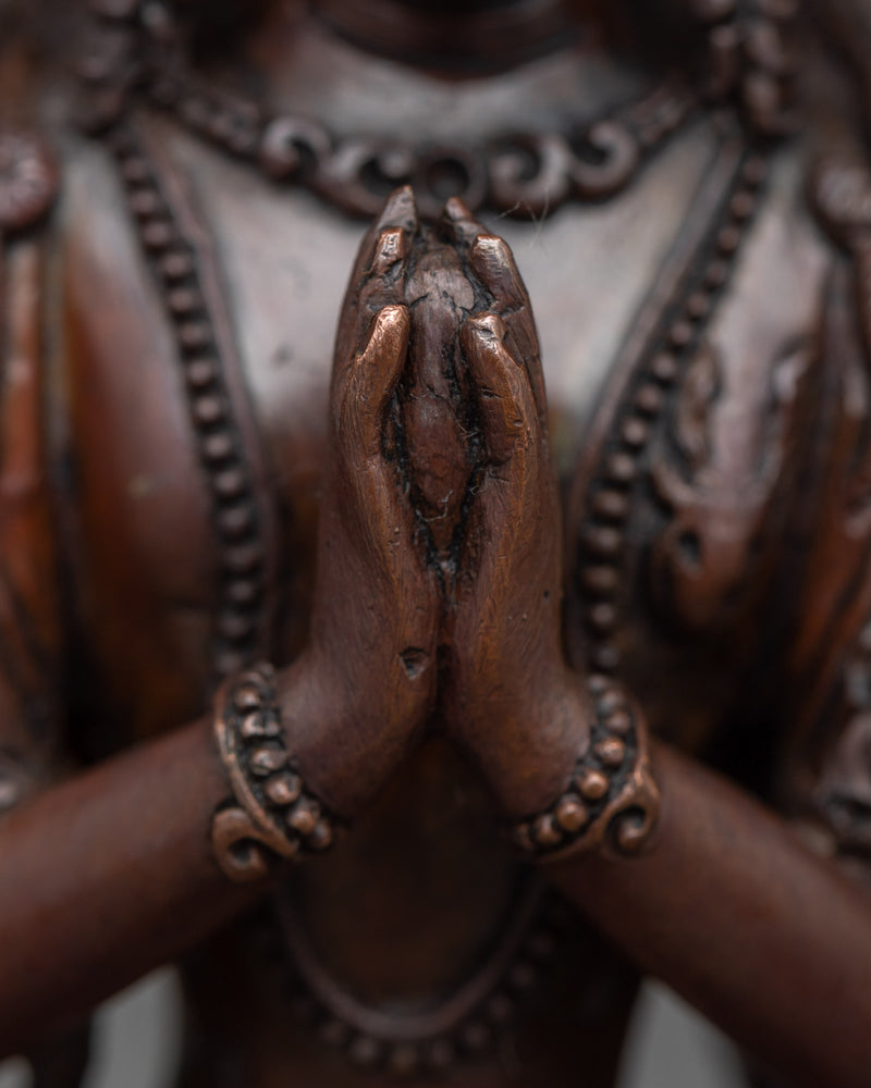 1000 Arm Chenrezig Sculpture | Handmade in Copper Compassionate Bodhisattva