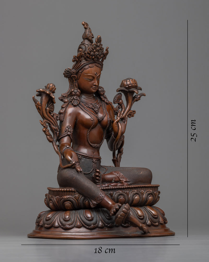 Green Tara 9.8 Inches Statue 