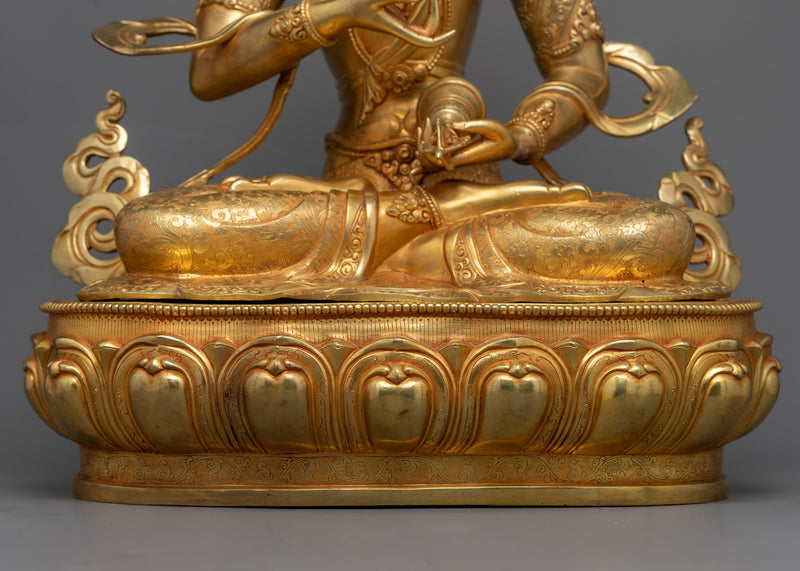 Vajrasattva Golden Statue | 24k Gold Gilded Artwork