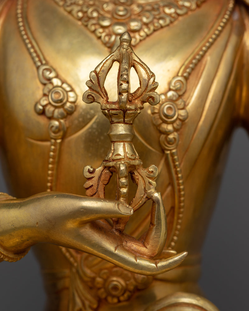 Vajrasattva Golden Statue | 24k Gold Gilded Artwork