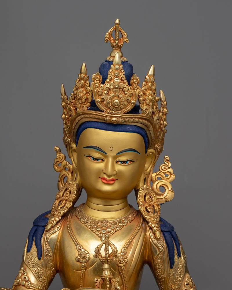 Vajrasattva Golden Statue | 24k Gold Gilded Artwork